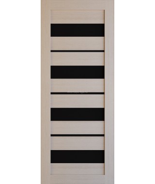 Дверь из экошпона Техно 15 Капучино (черное стекло)