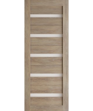 Дверь из экошпона Техно 5 Шале золотой (белое стекло)