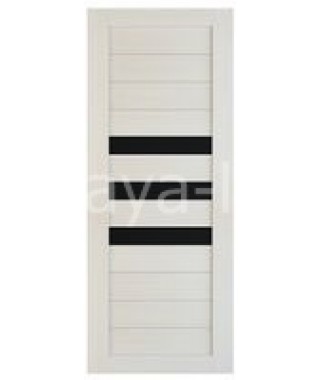 Дверь из экошпона Техно 7 Лиственница (черное стекло)